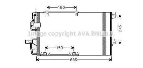 AVA OPEL Радіатор кондиціонера (конденсатор) з осушувачем Astra G, Zafira A ava cooling ola5326d