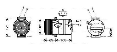 Компресор ava cooling olak438