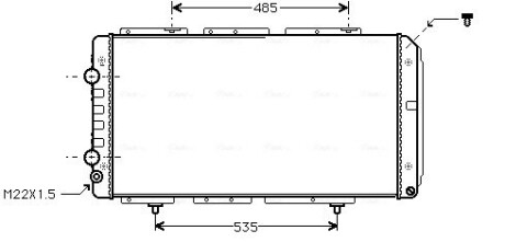 Радиатор охлаждения двигателя PSA Jumper Boxer, Fiat Ducato 2,0-2,8TD 02> MT-AT AC+/- AVA ava cooling pe2150 (фото 1)