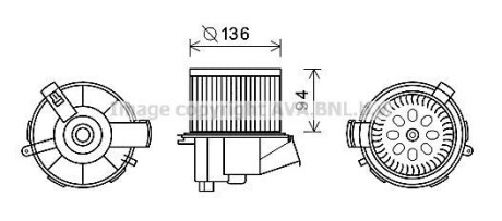 Вентилятор обігрівача салону Peugeot 307 (01-) AVA ava cooling pe8387