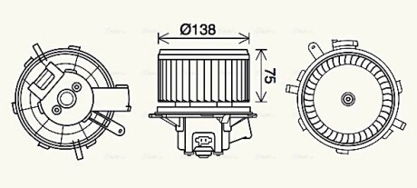 Вентилятор отопителя салона PSA Jumper Boxer 06> manual AC AVA ava cooling pe8406