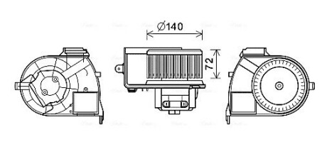 Вентилятор обігрівача салону Renault Kangoo I AC+ AVA ava cooling rt8617