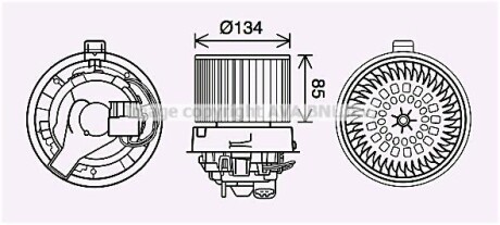 Вентилятор обігрівача салону Renault Logan (12-), Sandero (12-) AVA ava cooling rt8635