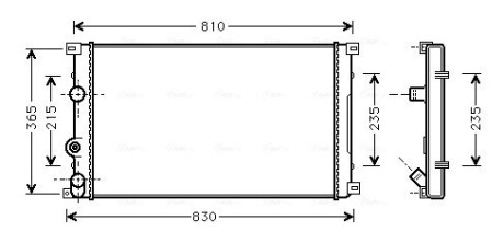 Радіатор охолодження двигуна Renault Master II (01-10) 1,9d 2,2d 2,5d MT AC- AVA ava cooling rta2276