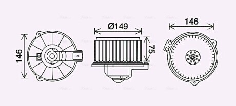 Вентилятор отопителя салона Toyota Corolla (00-) 1.3i 1.4i 1.6i 1.8i AV ava cooling to8735