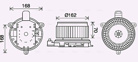 Вентилятор отопителя салона Toyota Land Cruiser 200 4.5TD, 4.6i, 4.7i (07-) (T ava cooling to8740