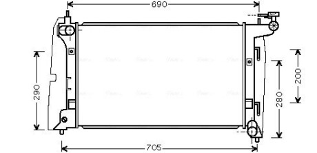 Радіатор охолодження двигуна Toyota Corolla 1,6i 01>07 AVA ava cooling toa2290 (фото 1)