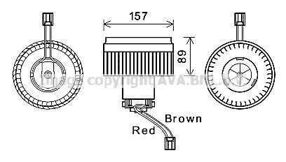 Вентилятор отопителя салона Volvo XC90 (02-), S60 (00-), S80 (98-) AV ava cooling vo8177