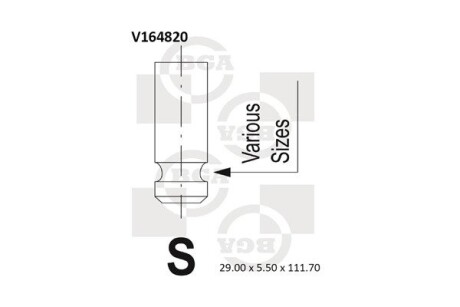 Клапан двигуна bga v164820