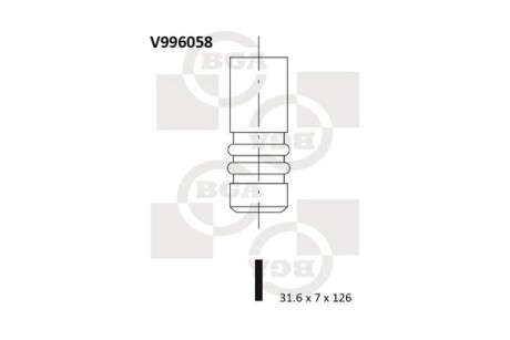 Клапан двигателя bga v996058