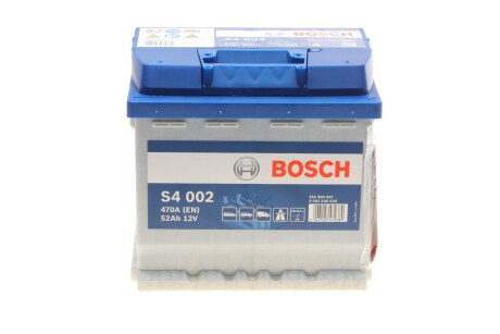 Акумуляторна батарея 52Ah/470A (207x175x190/+R/B13) S4 bosch 0 092 S40 020