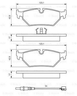 FIAT гальмівні колодки дискові Ulysse 94-02 задн. з датчик. bosch 0986424027