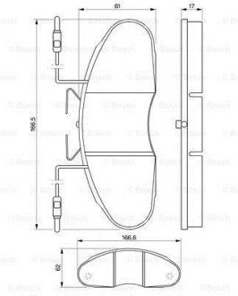 Колодки гальмівні передні RENAULT Messenger B 120.35 bosch 0986424080 (фото 1)