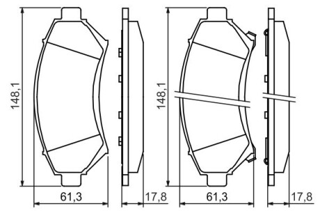 Колодки тормозные дисковые bosch 0 986 424 466