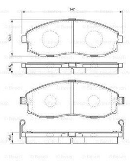 Гальмівні колодки дискові H1, H100 97- bosch 0986424670