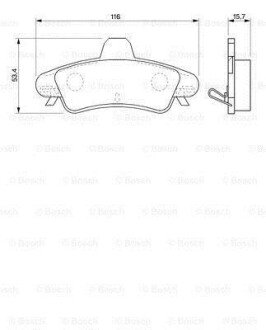 Гальмівні колодки задн. (мех. датчик.) FORD Mondeo -00, Cougar 98- bosch 0986424744