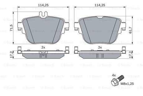 Колодки гальмівні (задні) MB E-class (W213/S213) 16- bosch 0986424859