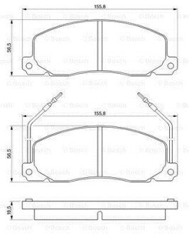 Гальмівні колодки перед. RENAULT Trafic 1,4-2,5D OPEL Arena 1,9/2,5D bosch 0986460946