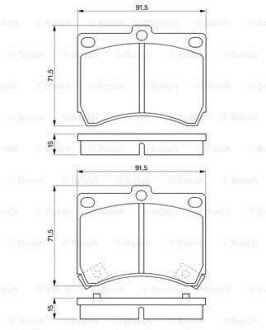 Колодки гальмівні (передні) Mazda 323 89-98 bosch 0986460974