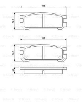 Колодки гальмівні (задні) Subaru Impreza/Legacy 89-03 bosch 0986461143