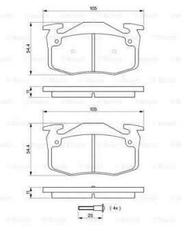 Колодки гальмівні (задні) Renault 19 88-95/Clio 91-98 bosch 0986461149