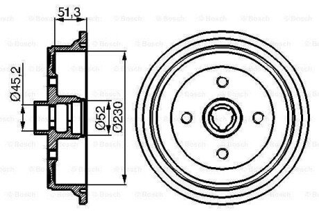 AUDI гальмівний барабан 80 91- bosch 0986477029