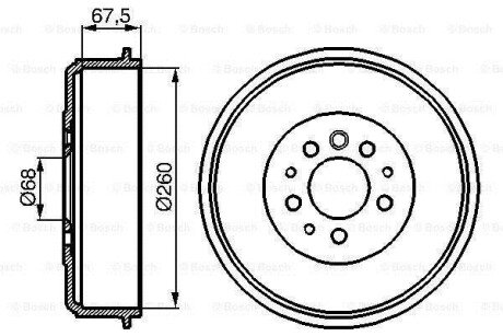 VW Гальмівний барабан задн. T4 bosch 0986477046