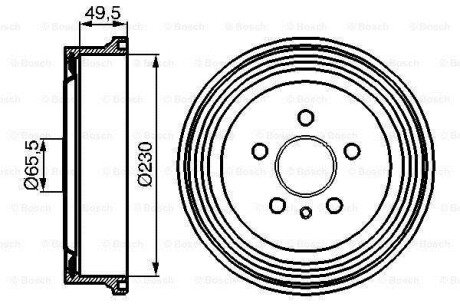 OPEL гальмівний барабан задній ZAFIRA 99-,VECTRA -02 bosch 0986477104