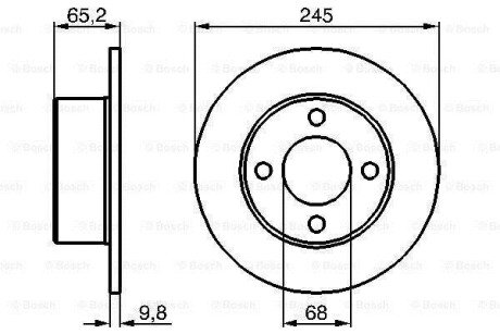 AUDI гальмівний диск задній 100 bosch 0986478073