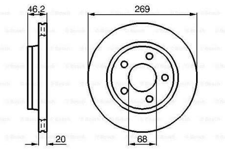 Диск гальмівний (задній) Audi 100/A8 -02 (269x20) bosch 0986478316