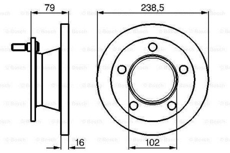 DB диск гальмівний передній MB100 90- bosch 0986478357