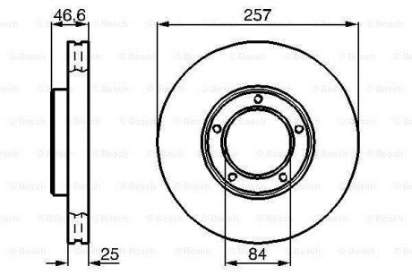 Томозной диск передн. TOYOTA HIACE II -06 bosch 0986478397