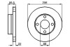 Диск гальмівний (передній) Audi 80 91-94 (256x22) (з вентиляцією) bosch 0986478550 (фото 1)