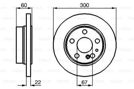 Диск гальмівний задн. (вентил.) DB W140 (300*22) bosch 0986478566