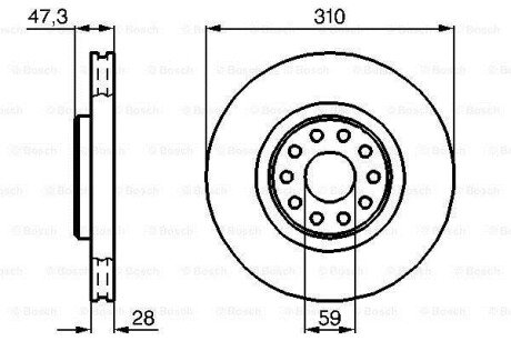 FIAT гальмівний диск передній Alfa Romeo 166 bosch 0986478669