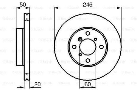 SUZUKI диск гальмівний передній Liana 02-, Baleno 1,8 16V-1,9TD bosch 0986478841