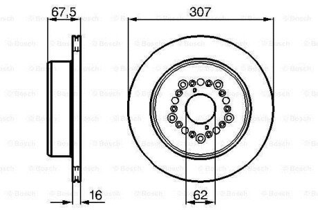 Гальмівний диск перед. (вентил.) LEXUS LS400 4,0 94-00 TOYOTA Century 5,0 bosch 0986479023