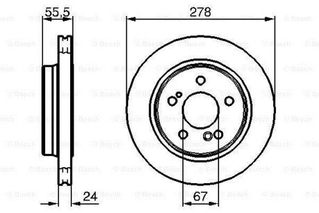 DB гальмівний диск задн.W124/203/210 3.6/4.2 bosch 0986479133