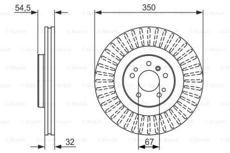 DB гальмівний диск вентил. W164, W251 bosch 0986479329