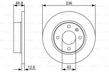 SKODA диск гальмівний FAVORIT 115 430 212 bosch 0986479491