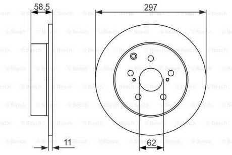 TOYOTA диск гальм.задн. Verso 09- bosch 0986479574