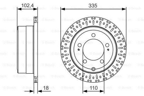 TOYOTA гальмівний диск задн.Land Cruiser 100,Lexus 98- bosch 0986479A61