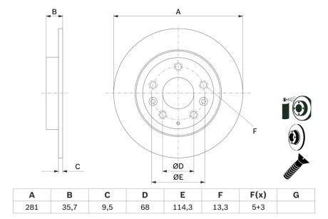 Тормозной диск bosch 0986479E55