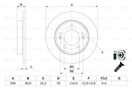 Тормозной диск bosch 0986479E68 (фото 1)