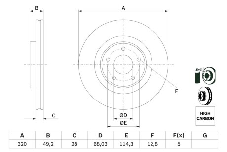 Тормозной диск bosch 0986479F33 (фото 1)