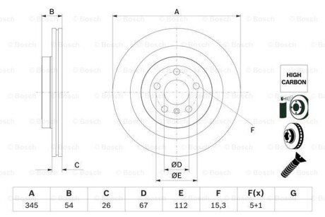 Диск гальм. задн. DB GL X166 -15 bosch 0986479F69