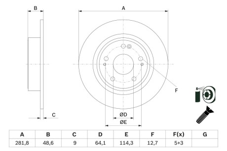 Диск тормозной bosch 0 986 479 F76