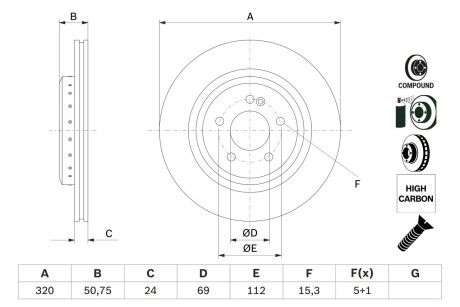 Диск тормозной bosch 0986479G36