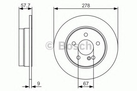 DB гальмівний диск задн W204 bosch 0986479S96