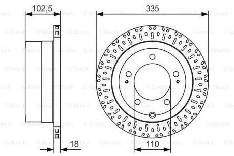 TOYOTA гальмівний диск задн.Land Cruiser 100,Lexus 98- bosch 0986479U32